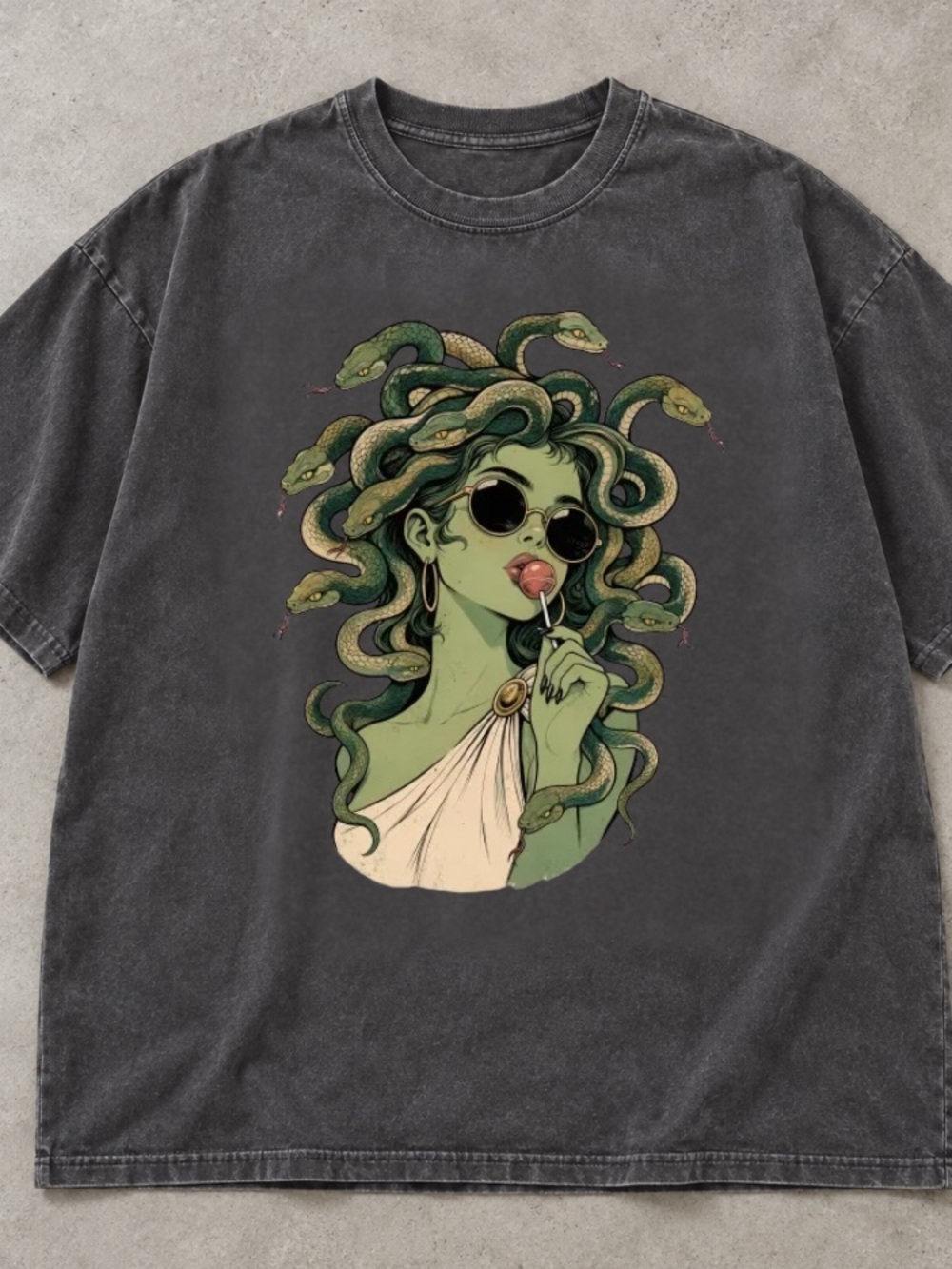 Comfort Colors Medusa Snakes Sunglasses Lollipop Greek Mythology T-Shirt